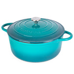 Cast Iron Dutch Oven Casserole Pot With Lid - 30cm (6.9l) | Teal