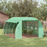 4x3x2m Polytunnel Greenhouse W/ Steel Frame | Green