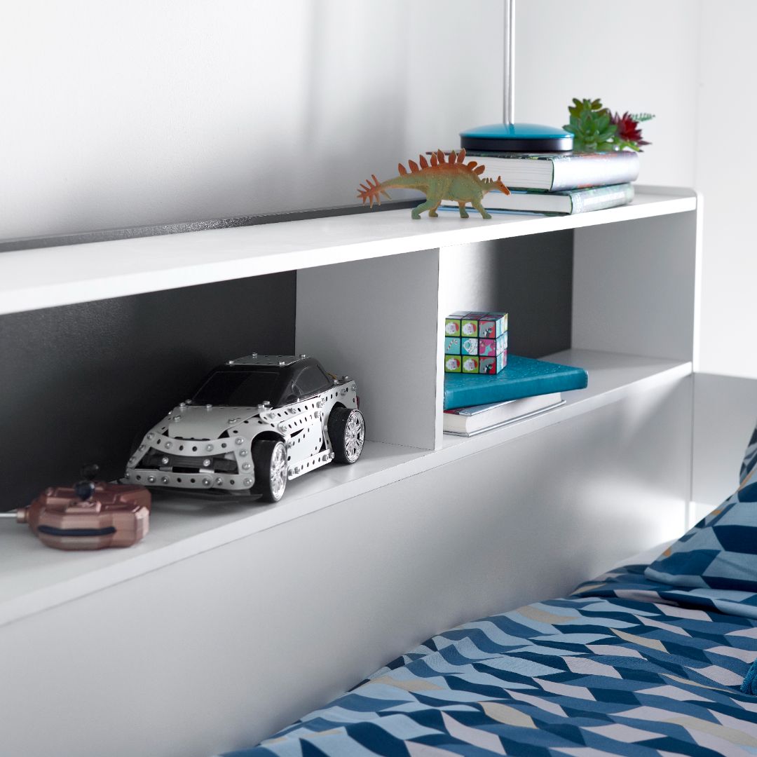 Ersa Mid Sleeper Bed With Desk With Spring Mattress | Single | Grey
