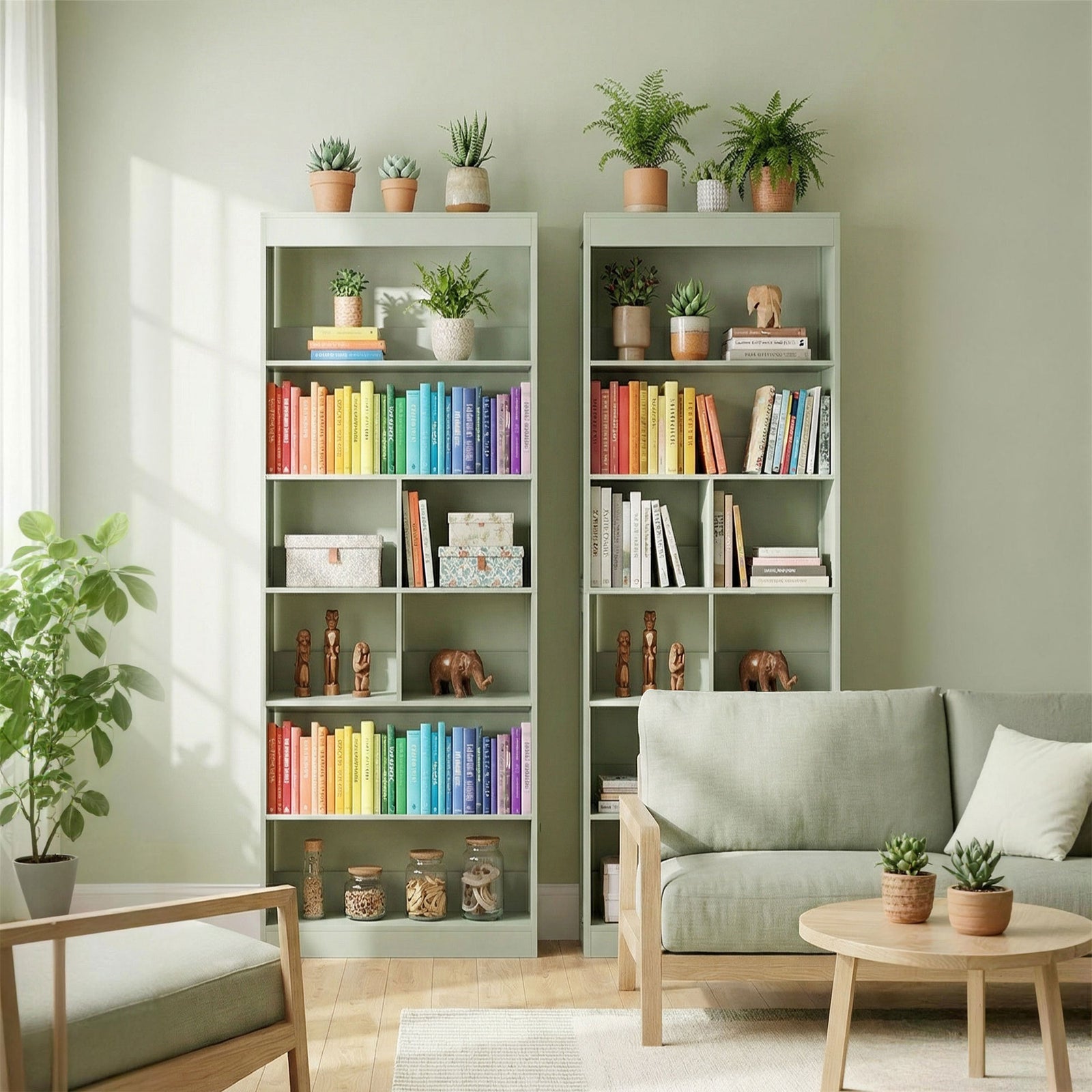 Bookcase, 6-tier Bookshelf With Anti-tipping Design | Green