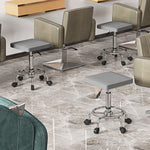 Pu Leather Rolling Stool, Adjustable | Grey