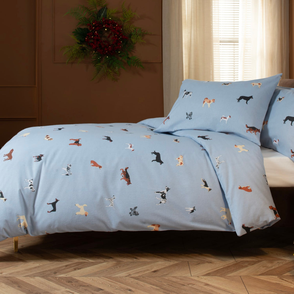 Kennel Club Cotton Printed Duvet Cover Set | Double | Grey