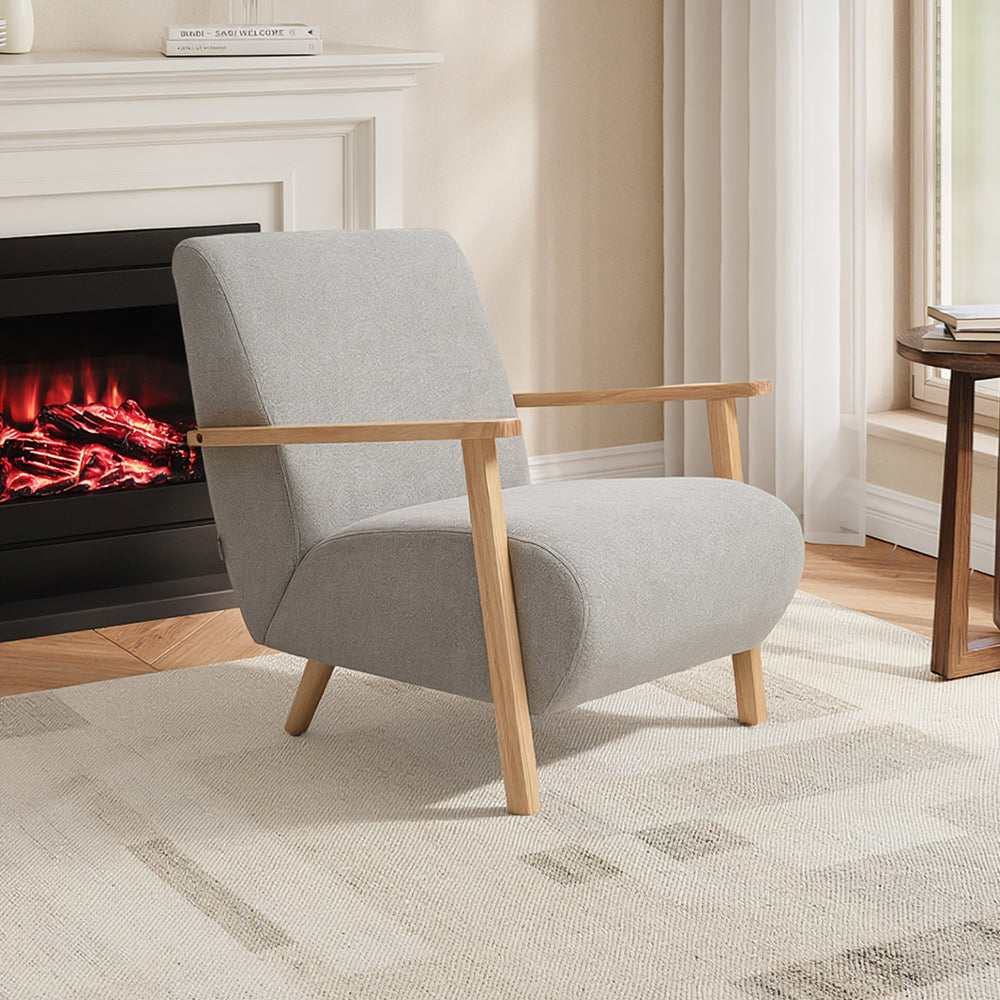 Chenille Upholstered Armchair | Grey