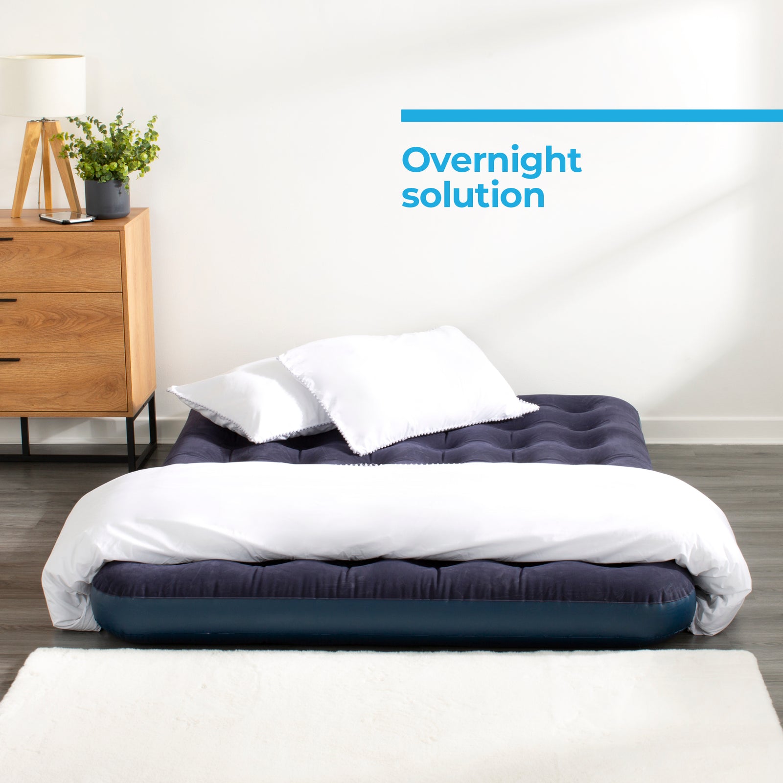 Air Bed With Pillows & Hand Pump