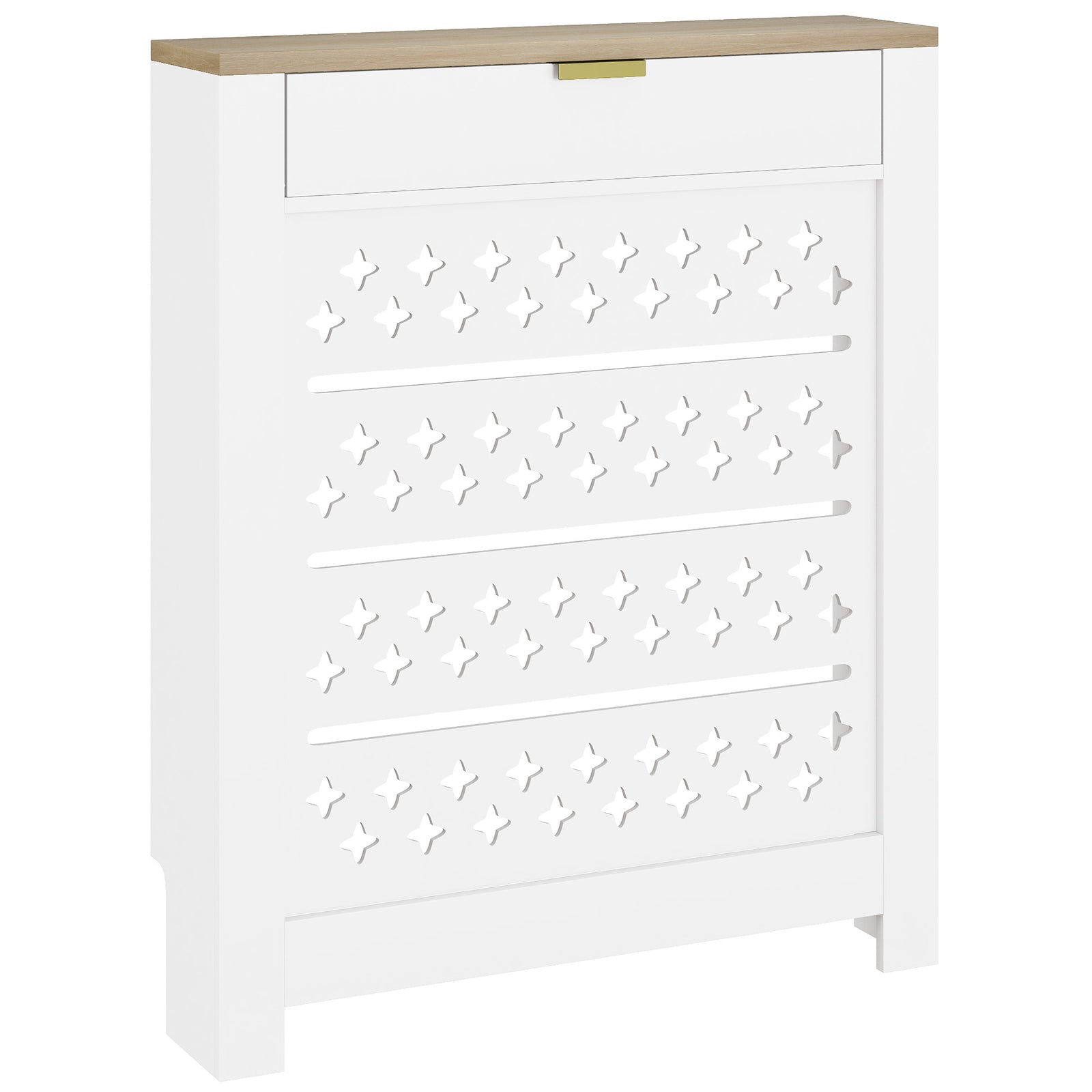 Heater Cover With Flip Drawer And Top Shelf 78 X 19 X 95.5 Cm White