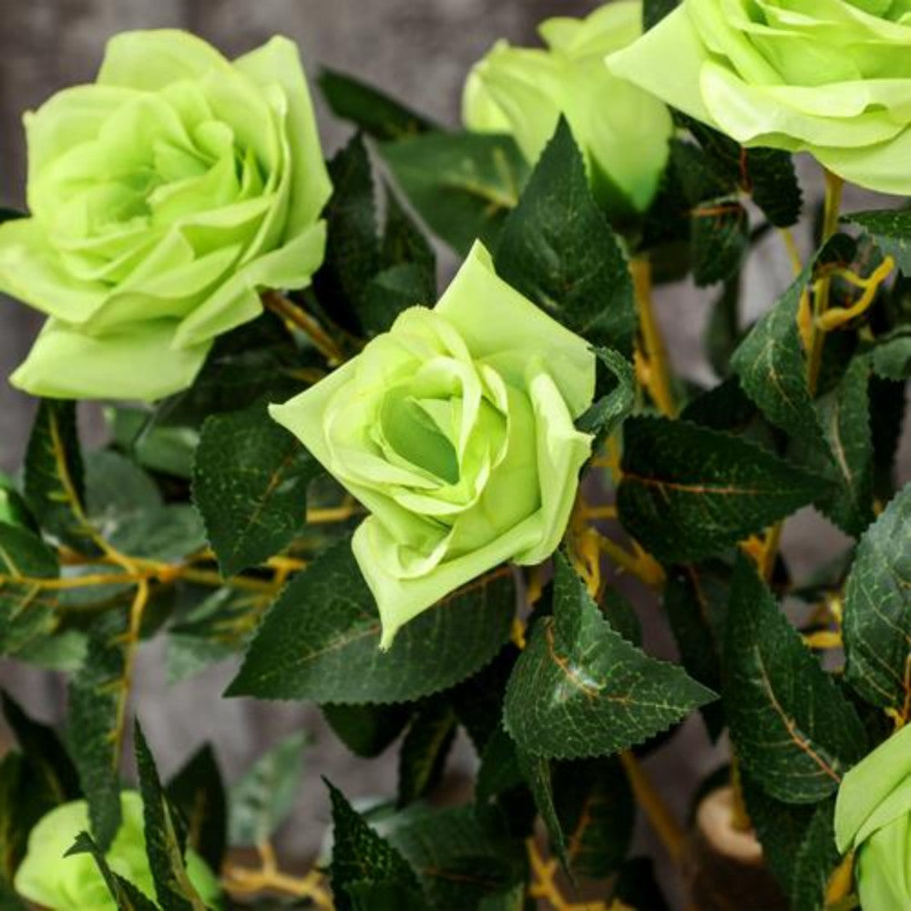 Dyzi 2pcs 90cm Artificial Rose Potted Faux Tree Plant Garden Patio Décor