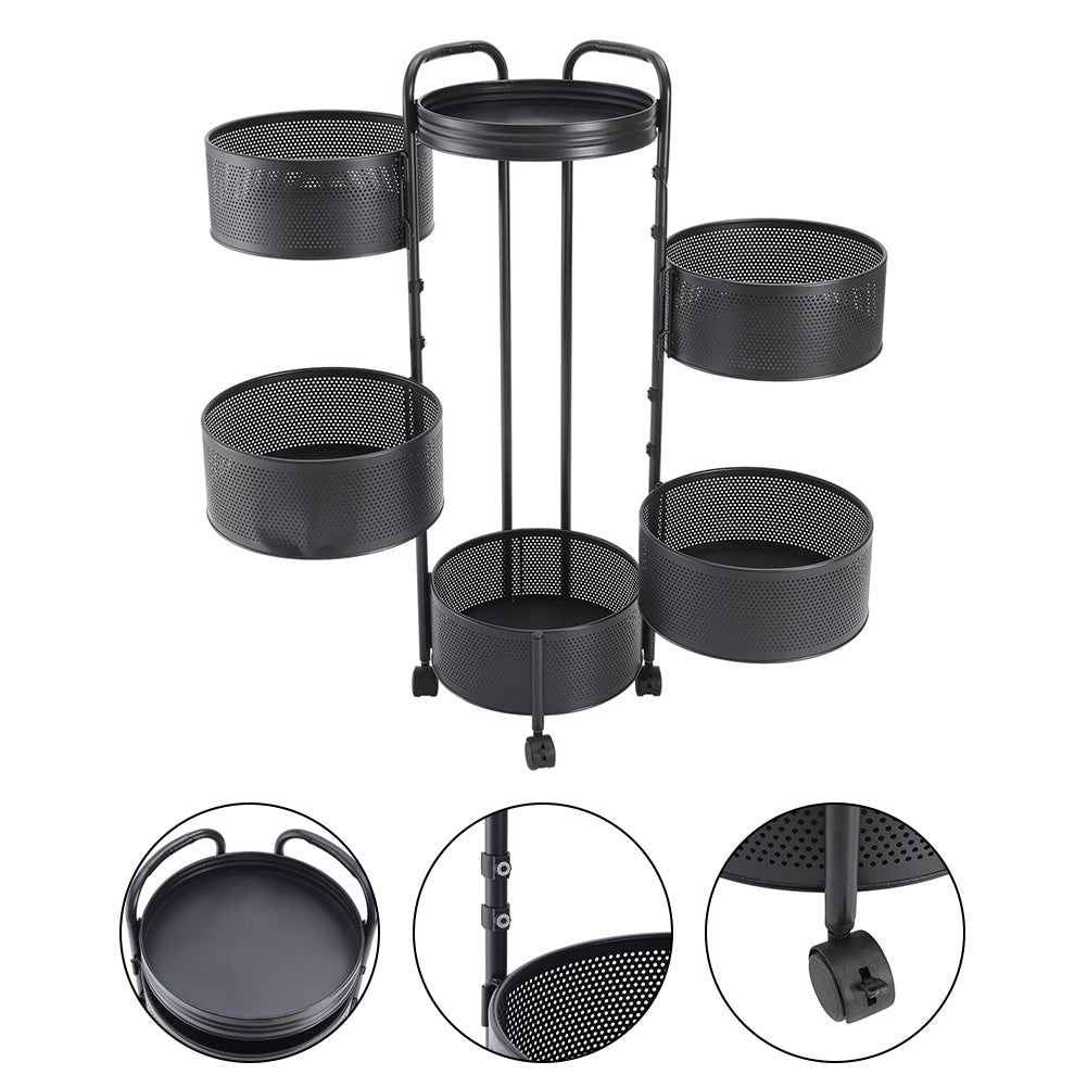 5-tier Kitchen Rotating Storage Rack