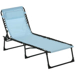 Foldable Beach Chaise Lounge 4 Adjustable Positions | Set of 1 | Baby Blue
