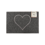 Heart Outdoor Embossed Doormat With Open Back | Small | Grey