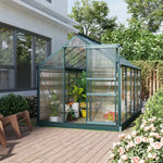 Polycarbonate Walk-in Greenhouse 6x10ft | Dark Green