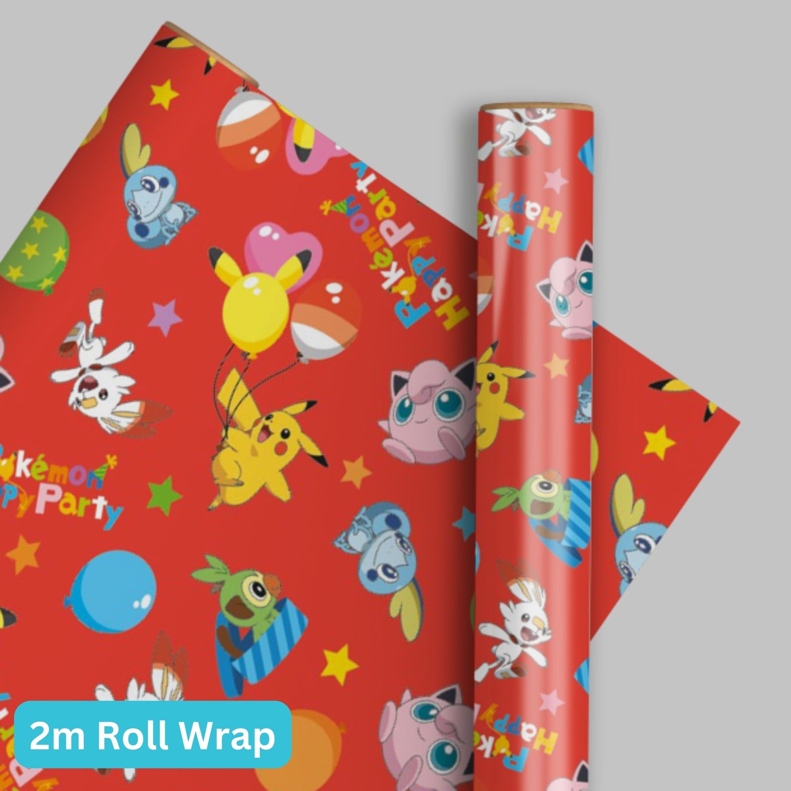 Red Birthday Wrapping Paper 2m Roll