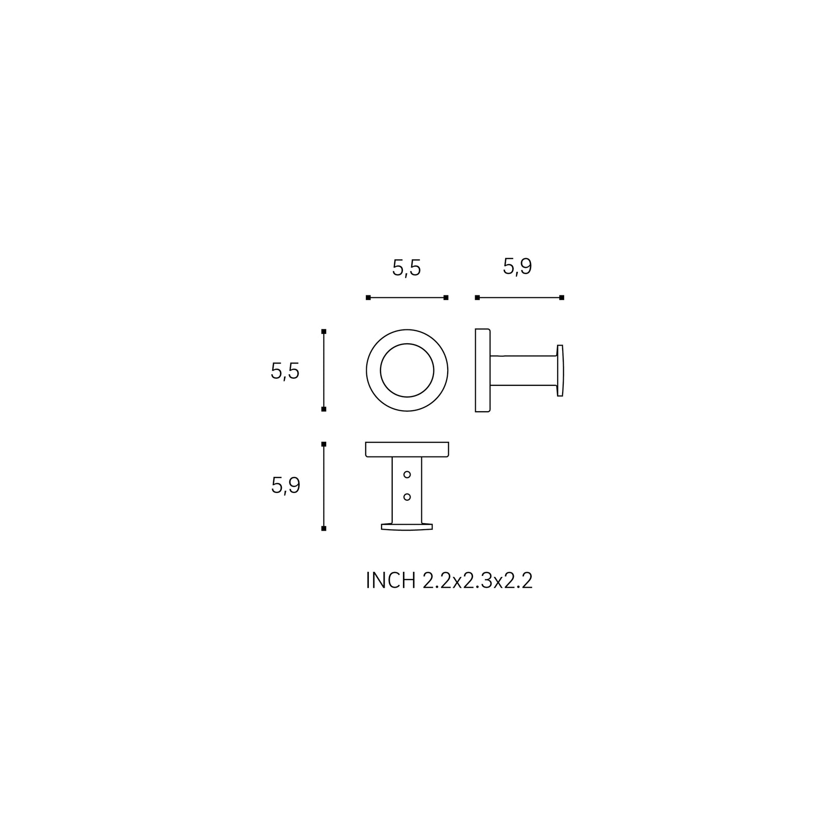 Towel Hook, Robe Hook, Coat Hook, Matt White, Architect S+ Collection
