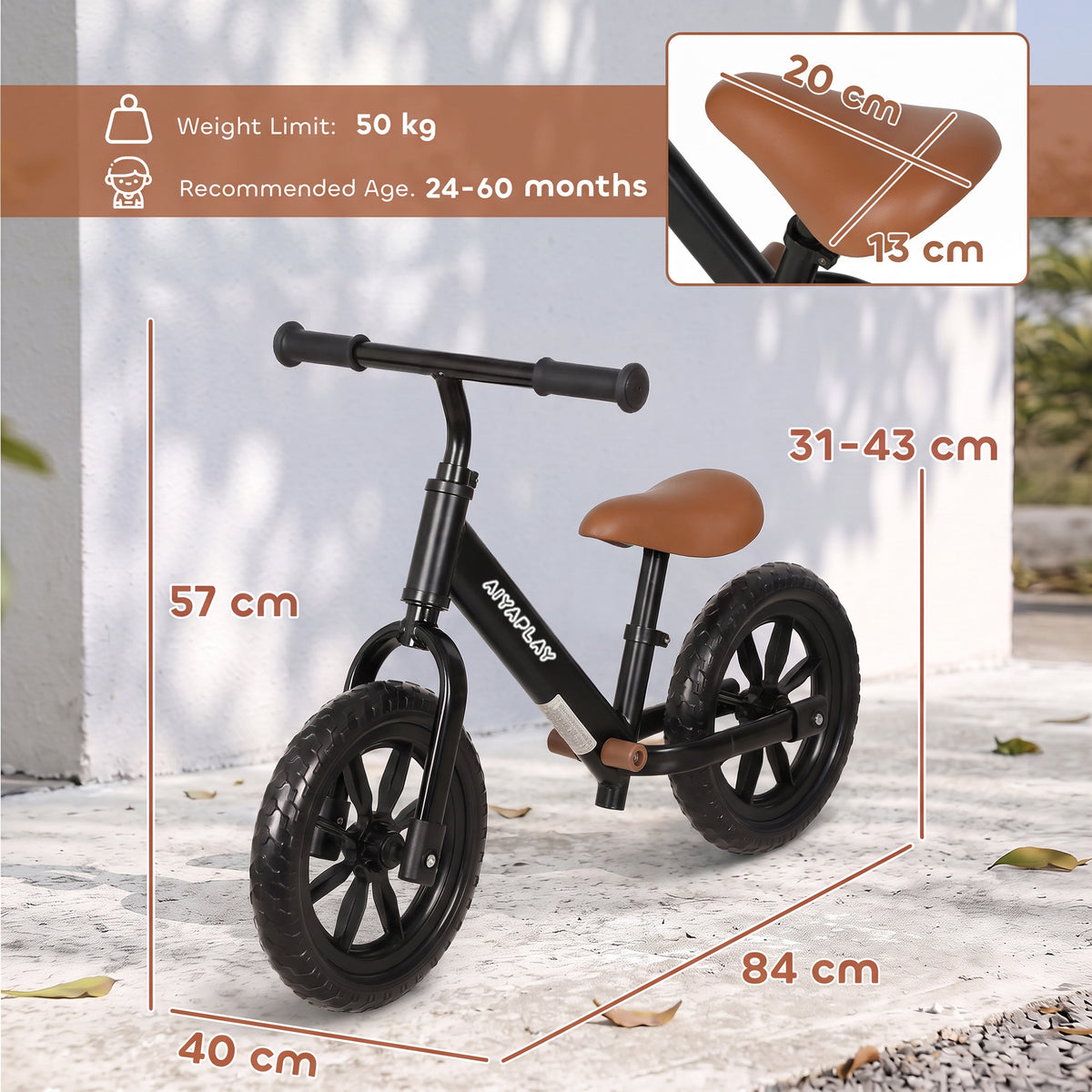 AIYAPLAY 11.2" Balance Bike With Lighting Wheels For 2-5 Years