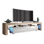 Nova Tv Unit 200cm With Led Lights | Natural Oak