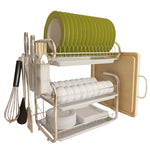 Kitchen 3-tier Dish Drainer Storage Stand Bowl Plate Dryer Tray White