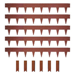 1m Heavy Duty Metal Garden Borders With Pega - Set Of 5 | Rust