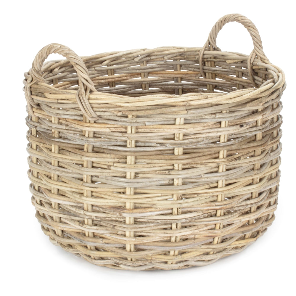 Curved Base Rattan Storage Basket | Large | Natural