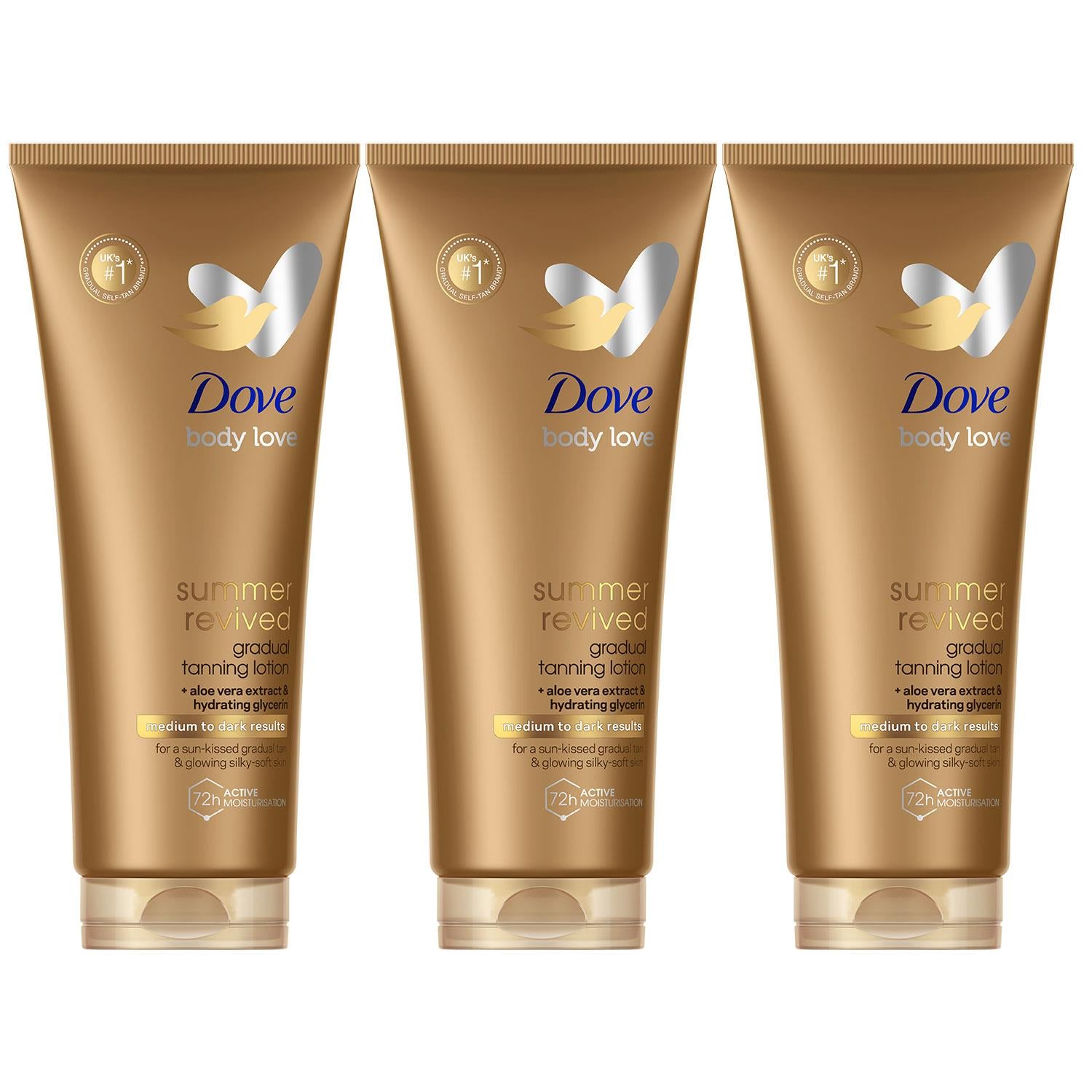 Dermaspa Summer Revived Gradual Self Tan Body Lotion, 3 Pack, 200ml