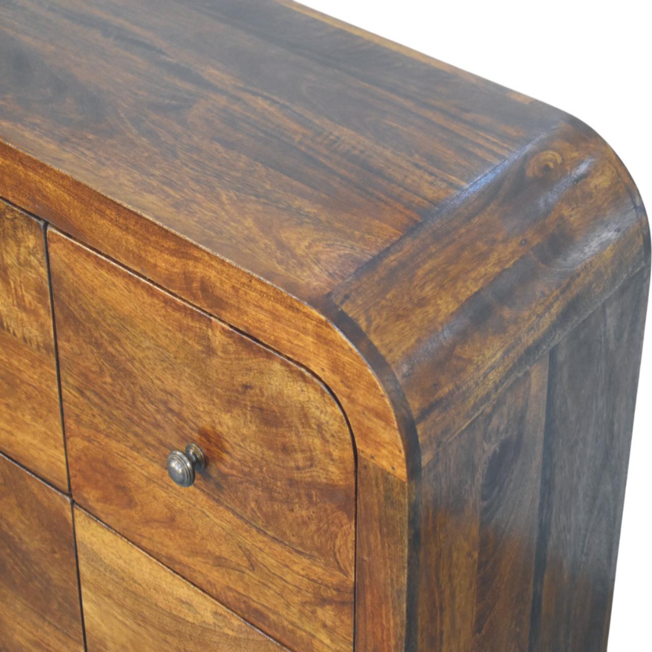 Darcy 3 Over 3 Drawer Chest In Chestnut Finish, Brown | 7 | Brown