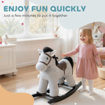 AIYAPLAY Baby Rocking Horse, Toddler Animal Rocker For Kids Aged 2–5, Grey
