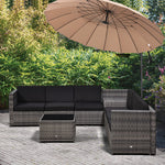 8pcs Patio Rattan Sofa Set Garden Furniture Side Table | Gray