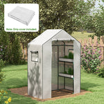 Reinforced Greenhouse Cover W/ Door & Windows | White