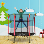5.2ft Kids Trampoline With Enclosure Indoor Outdoor For 3-10 Years | Red