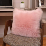 45x45cm Fluffy Faux Fur Throw Pillow Cover | Pink
