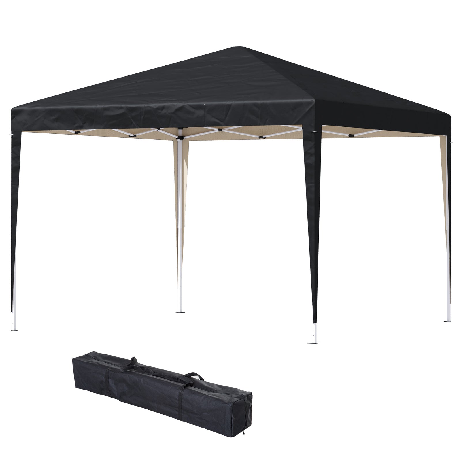 3 X 3m Garden Pop Up Gazebo Height Adjustable Marquee | Black