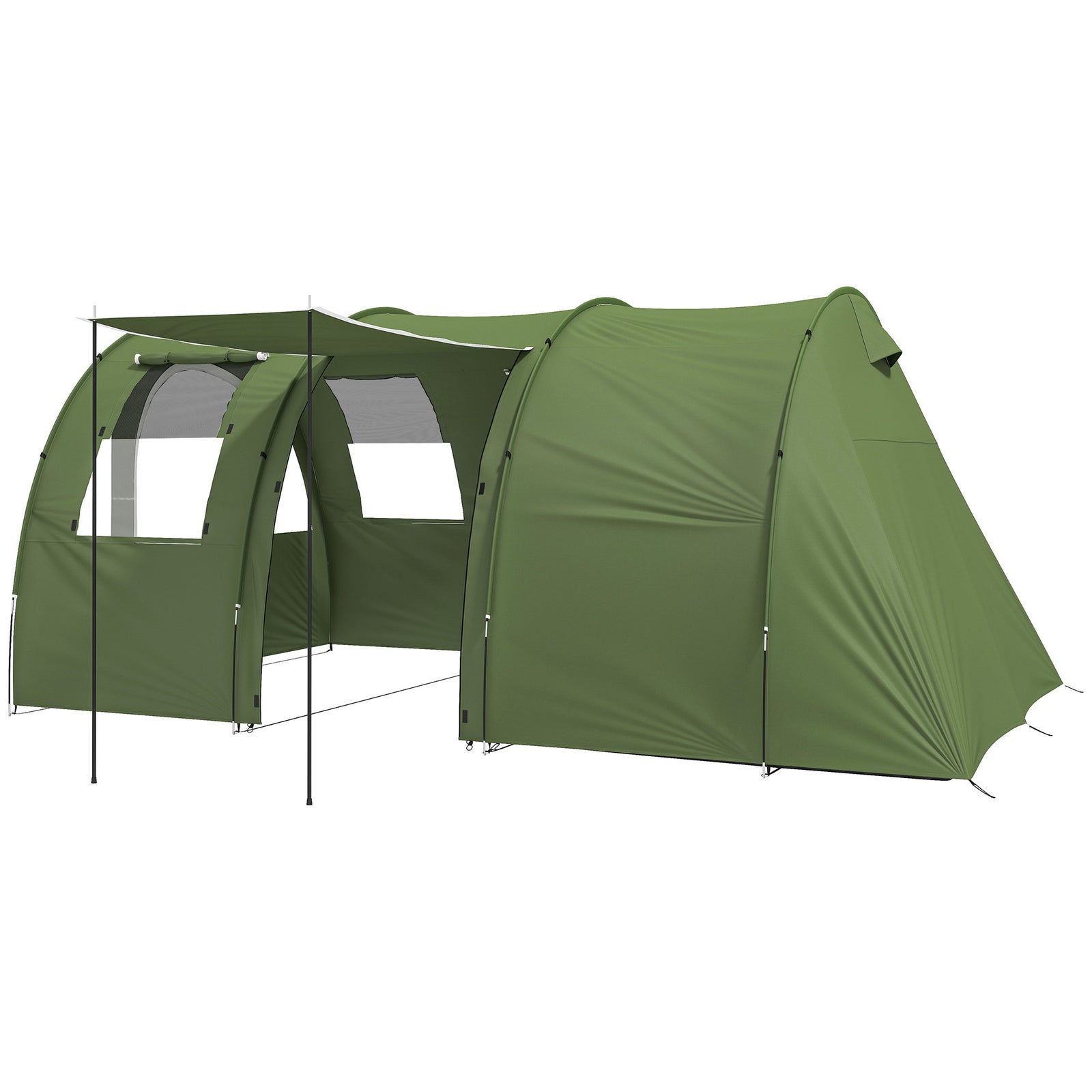 Outsunny 5-6 Man Tunnel Tent, 2000mm Waterproof, Two Room
