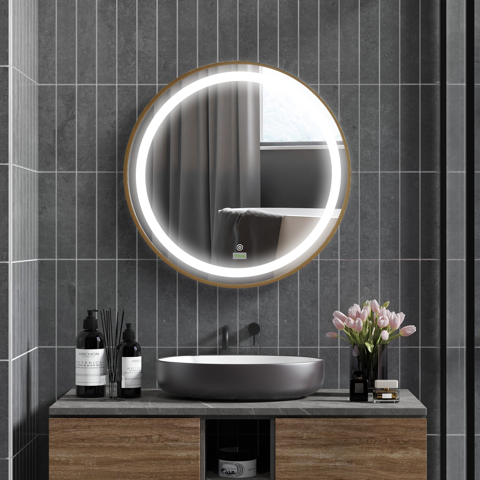 Wall Mounted Led Bathroom Mirror 3 Light Colours