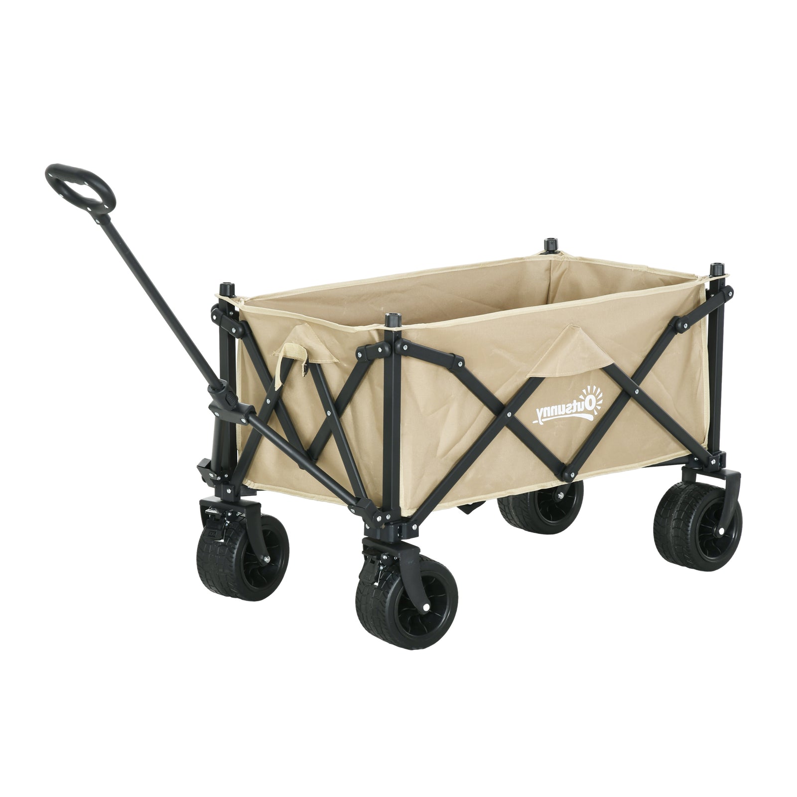 Foldable Garden Cart, Utility Wagon With Carry Bag | Khaki
