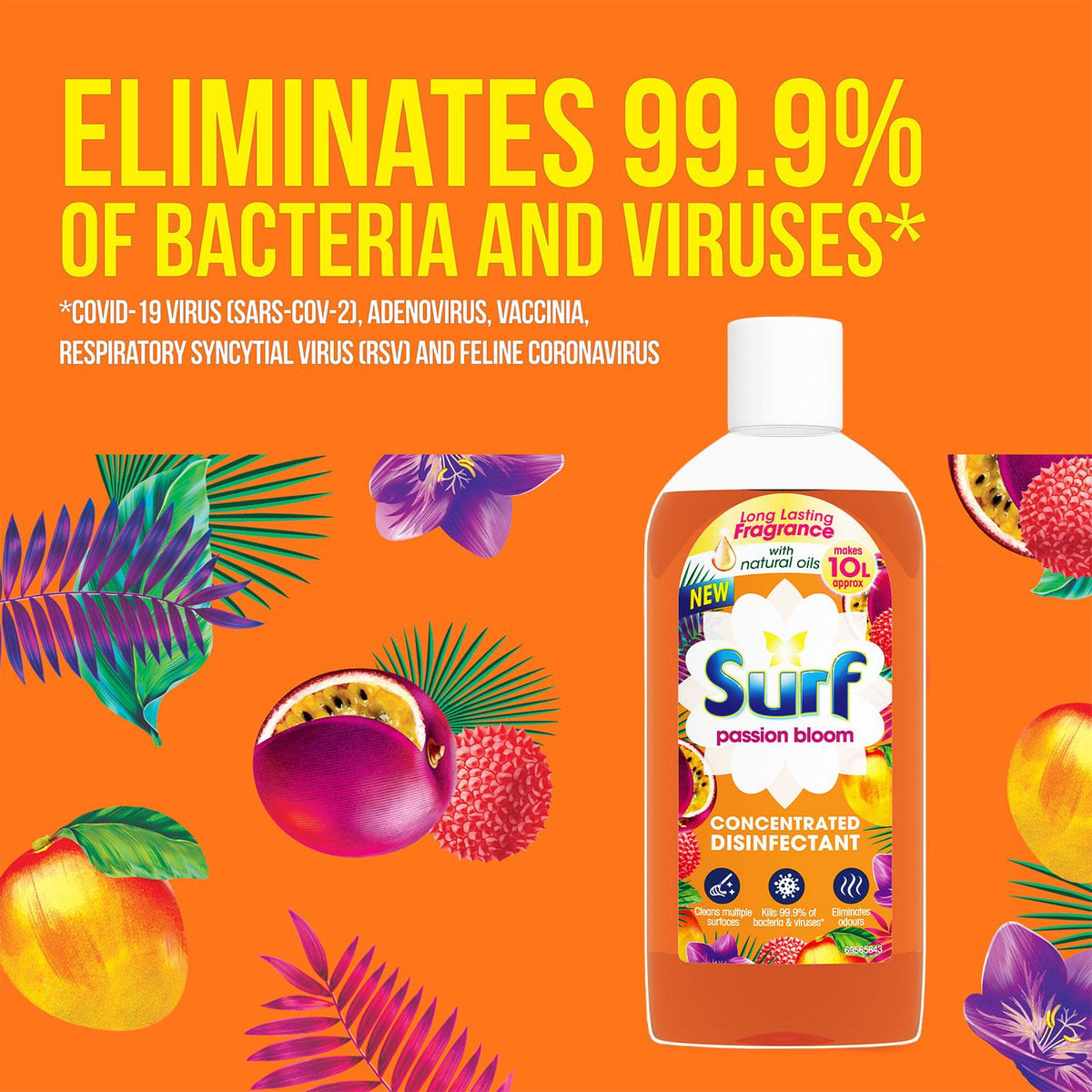 Concentrated Disinfectant Passion Bloom Multi-purpose Cleaner, 240ml, 6pk | Set of 6