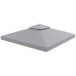 3x3m Gazebo Top Cover Double Tier Canopy Replacement | Light Slate Gray