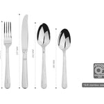 Cutlery Sets Stainless Steel 18/8 Spoons Forks Catering Papyrus | Set of 4 | Silver