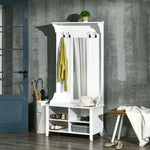 Hallway Furniture Set Shoe Bench Storage Mirror Cabinet