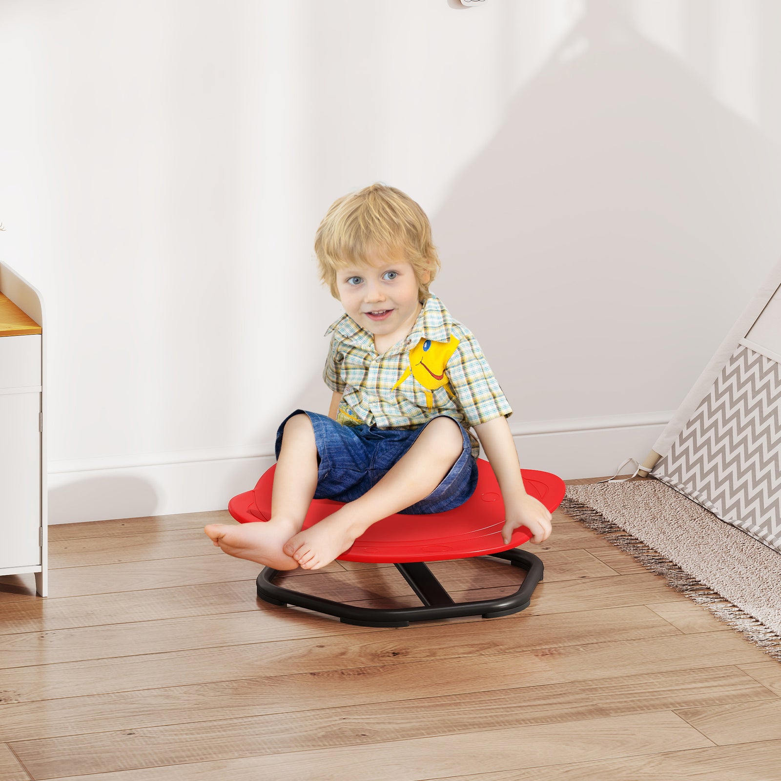 Planet-shaped Kids Swivel Chair, Sensory Spinning Chair | Red
