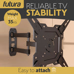 Universal Tv Wall Bracket Mount 26-60 Inch Tvs, Tilt, Swivel & 90 Rotation, Vesa 400mm X 400mm, 35kg Max Load Heavy Duty