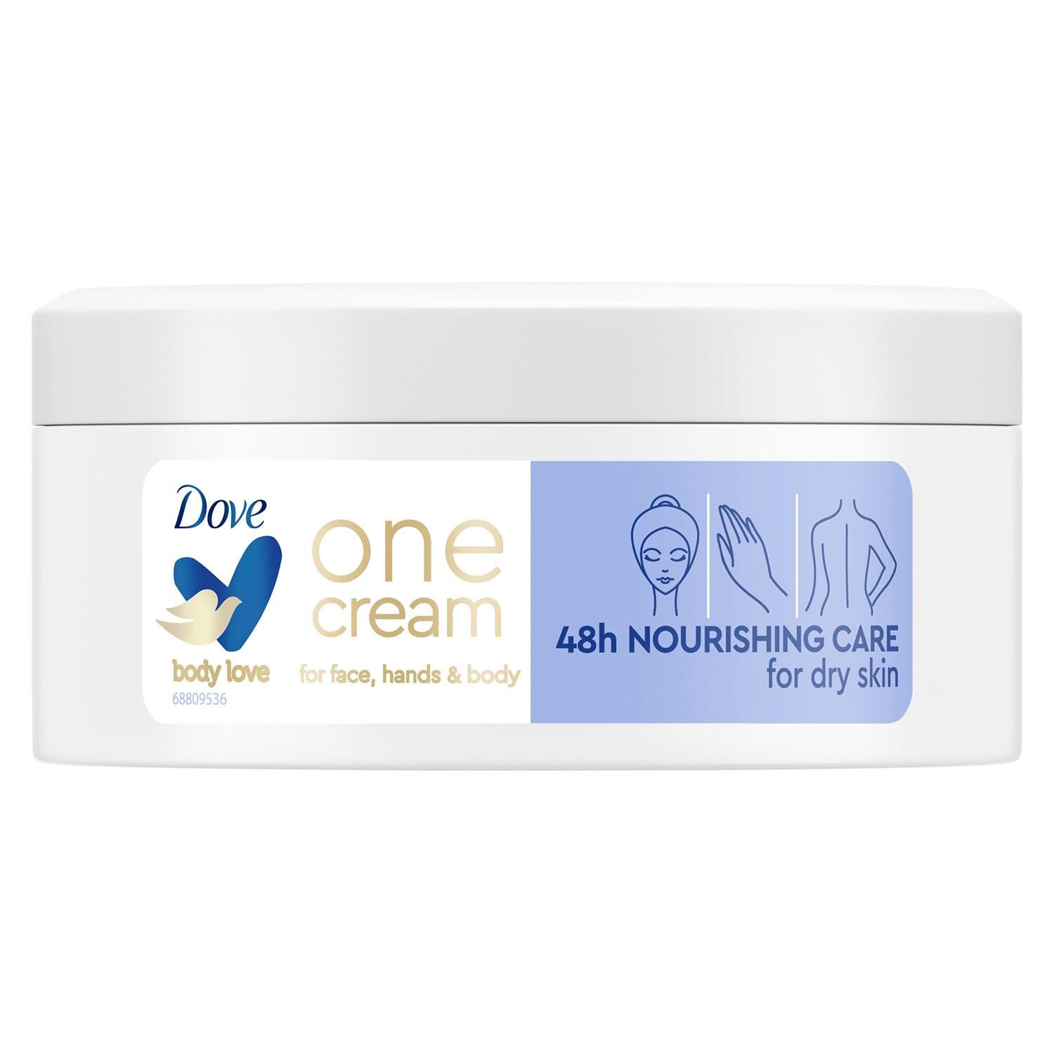 48h Nourishing Care One Cream For Face, Hands & Body For Dry Skin 250ml,6pk
