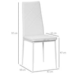 4-pieces Dining Chairs, Faux Leather Kitchen Chairs | White