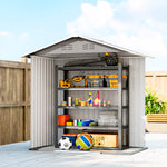 6.5x3.5ft Metal Garden Shed For Garden | Light Grey