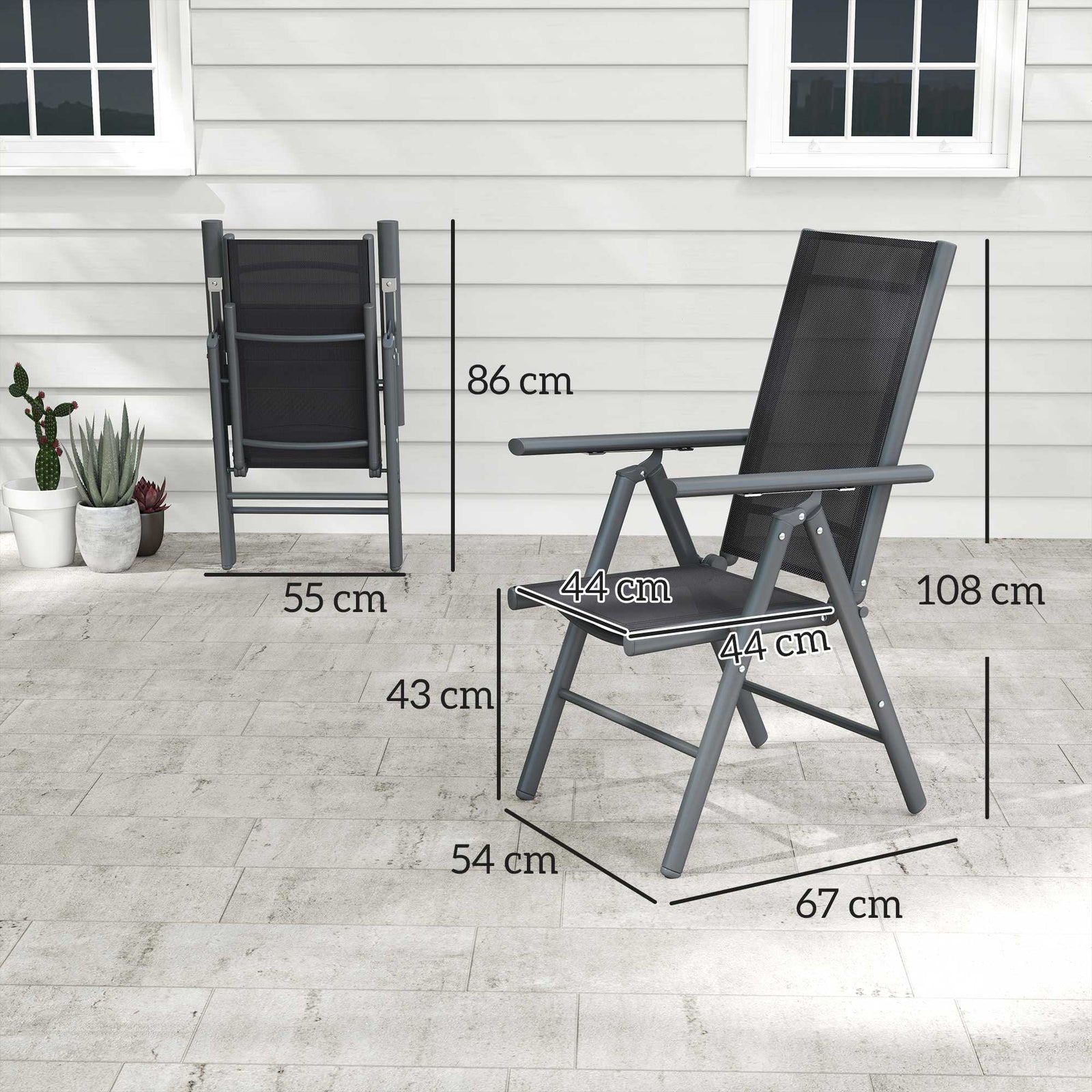 2pcs Folding Chair W/ Breathable Mesh Back And Seat