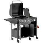Outsunny 3+1 Burner Gas Bbq With Cabinet