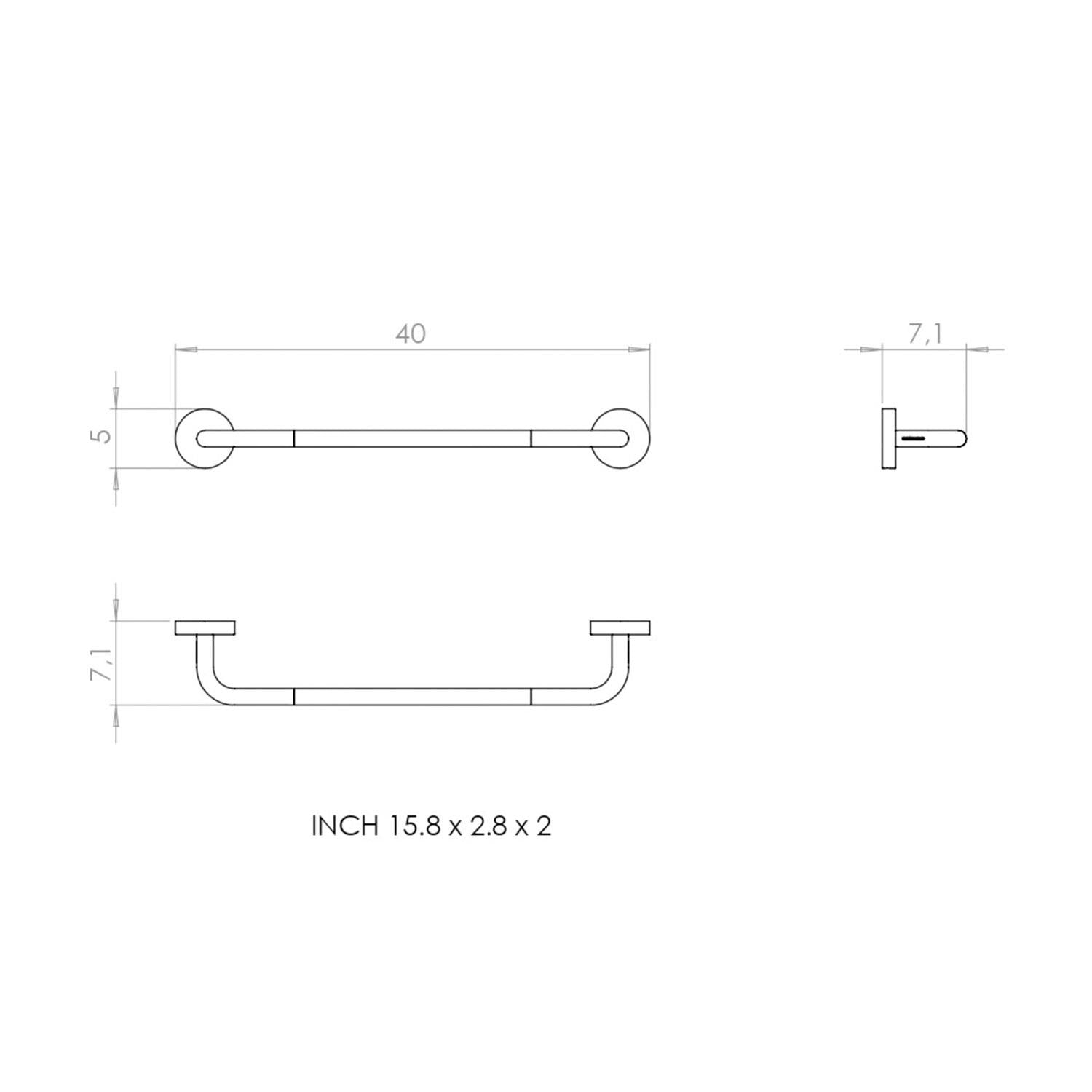 Towel Rail, 40cm, Brown, Award-winning Design, Geyser Collection