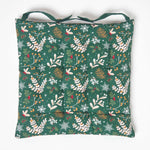 Christmas Seat Pad With Straps 100% Cotton 40 x 40cm | 40cm x 40cm | Green