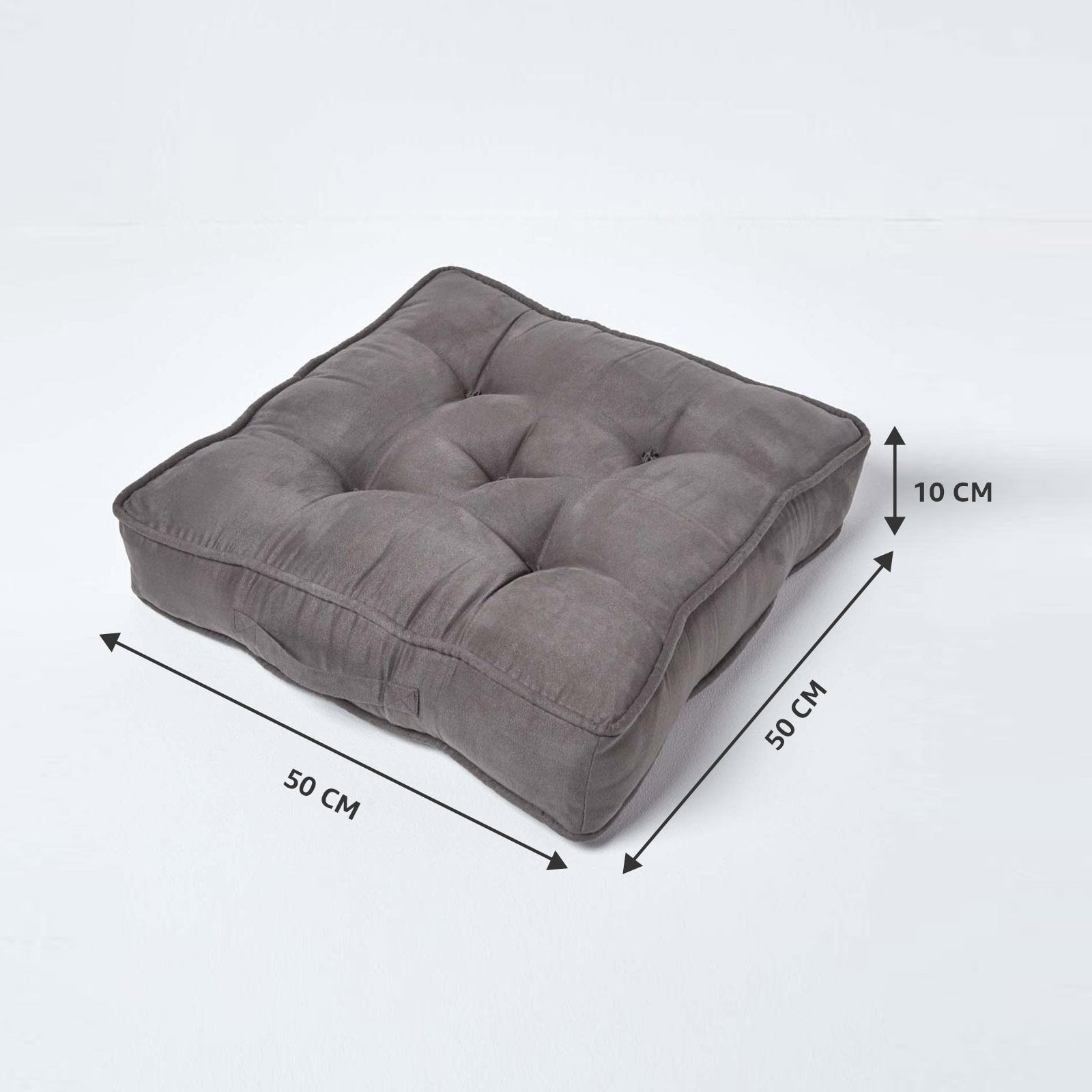 Faux Suede Armchair Booster Cushion | 50cm x 50cm | Grey