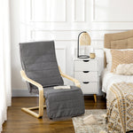 Lounge Chair Recliner Adjustable Footrest Home | One Size | Dark Grey