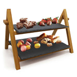 2 Tier Cake Stand Slate Wedding Sushi Tiered Serving Stand