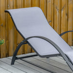 3 Pieces Lounge Chair Set Garden Sunbathing Chair W/ Table | Light Slate Gray
