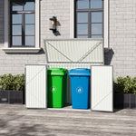 Garden Storage Shed Bike Metal Pent Tool Shed House Galvanized Steel Can Put 2-3 Bicycles (d105x W176x H130cm) | Grey